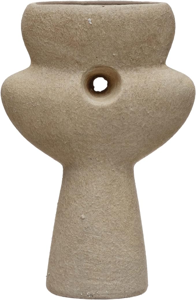 Terracotta Sculptural Vase (Cream)