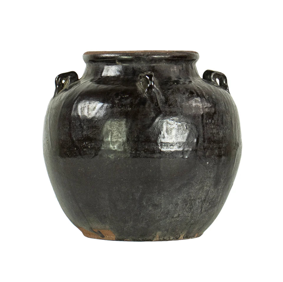 Glazed Four Handle Pot