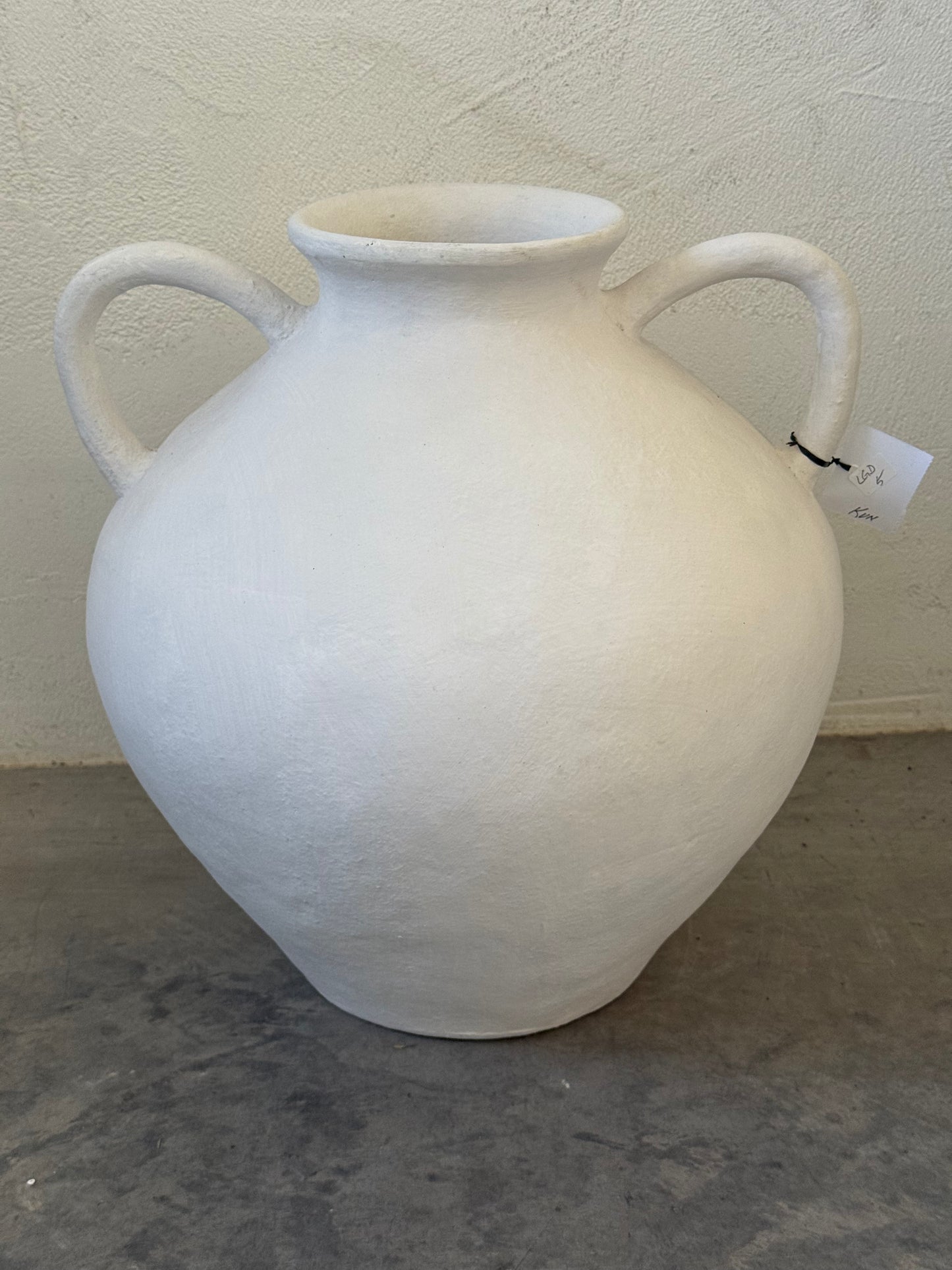 Jumbo White Terracotta Vase
