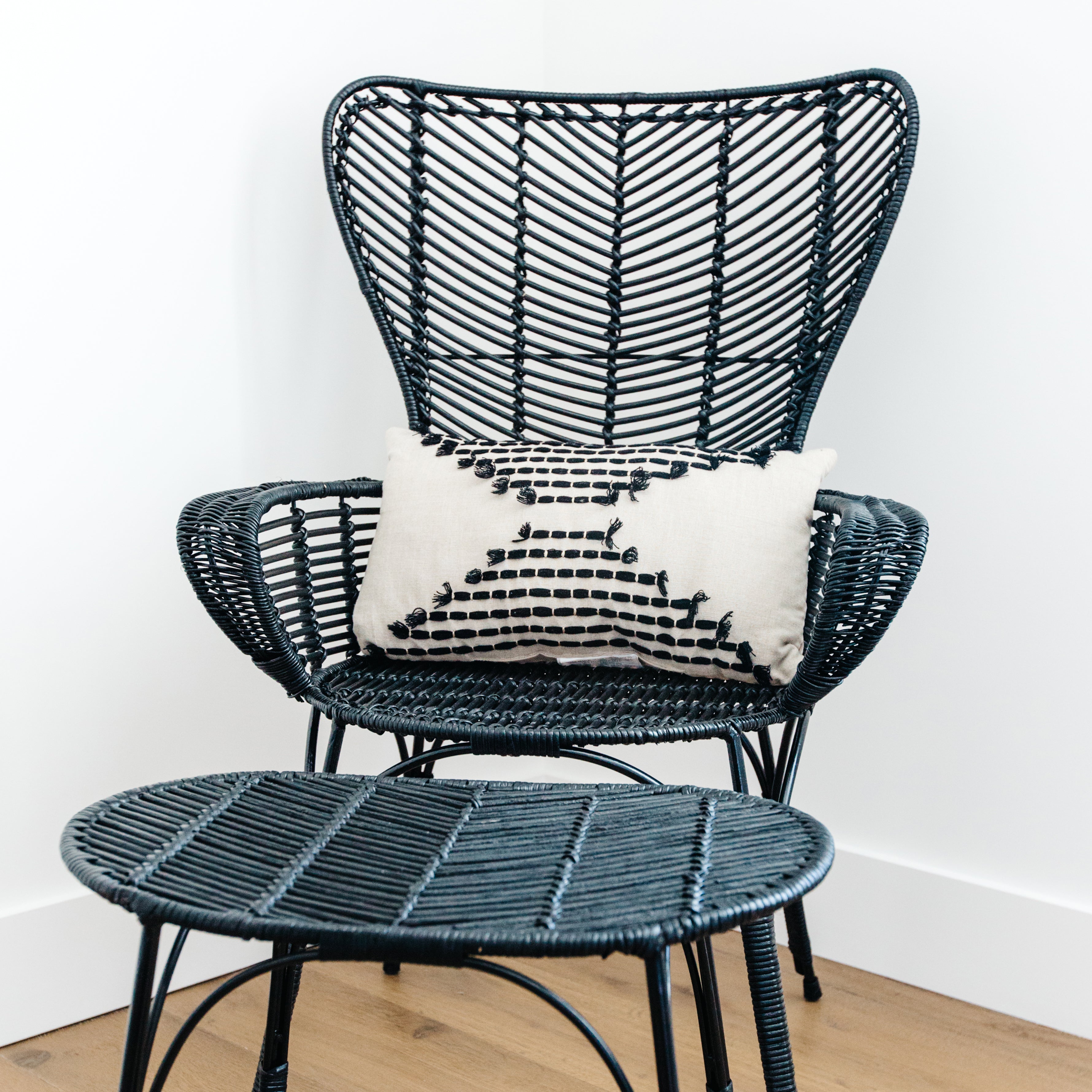 Black wicker chair target online