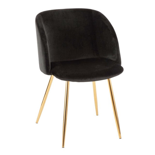 Black Velvet and Gold Chair