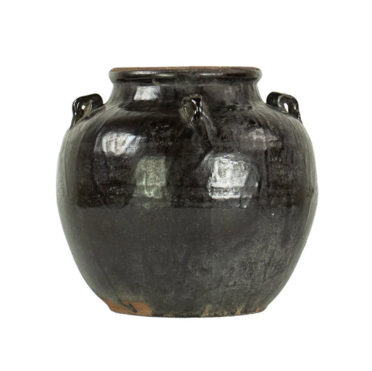 Glazed Four Handle Pot