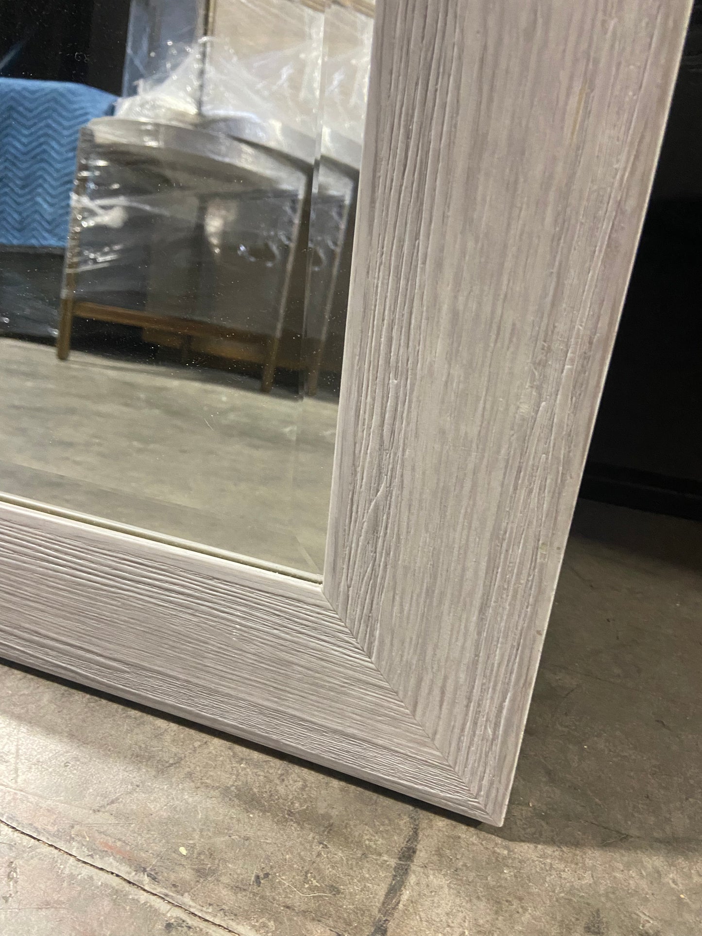 White Washed Wood Frame Mirror