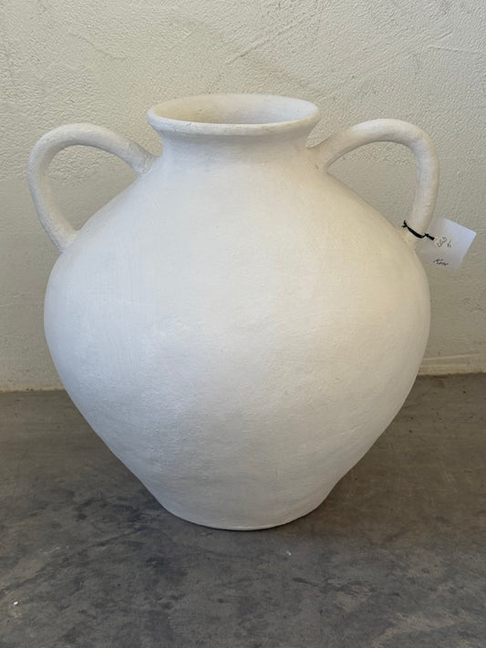 Jumbo White Terracotta Vase