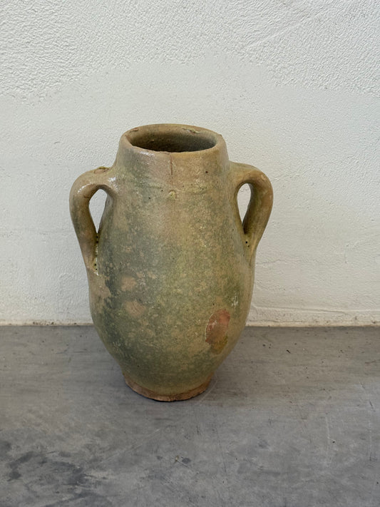 Green Glazed Handled Pot