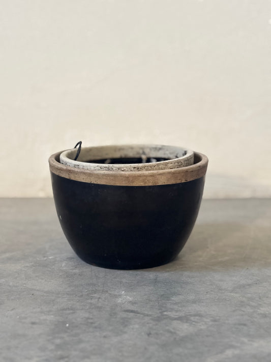 Short Dark Brown Vintage Bowl
