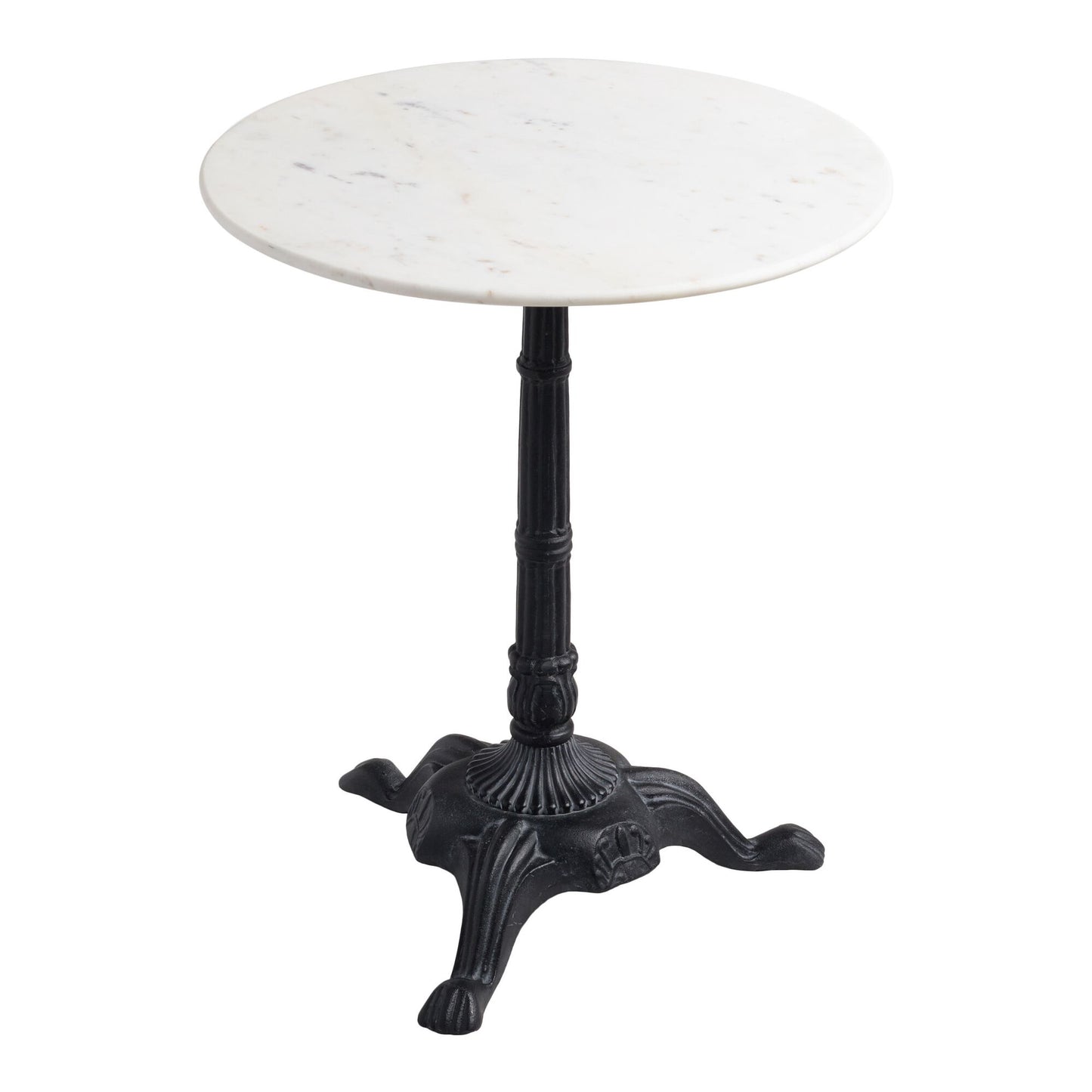 Round White Marble Bistro Accent Table