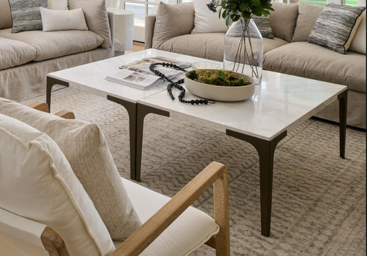 Marble And Metal Coffee Table