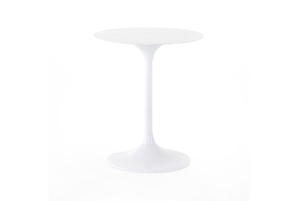 White Pedestal Side Table