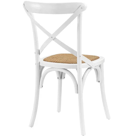 (Set of 2) White X Back Farmhouse Dining Chairs