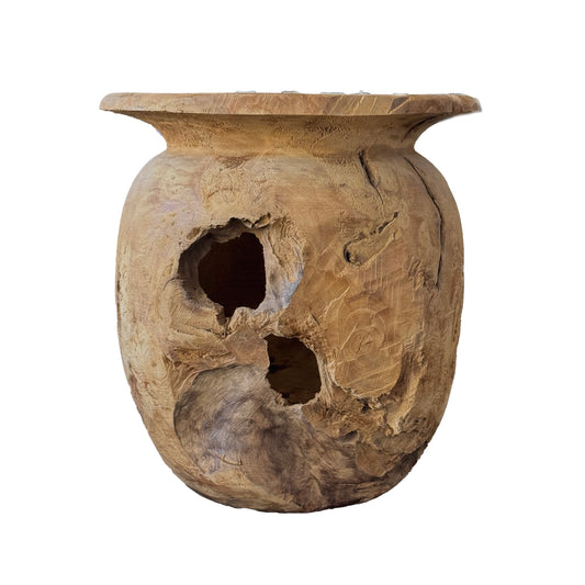 Natural Teak Flair Rim Vase