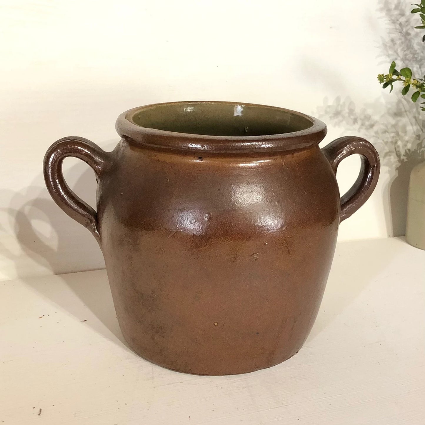 Glazed Pot with Handles