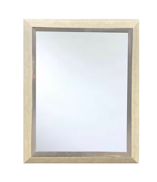 Light Wood w/ Silver Bevel Framed Mirror