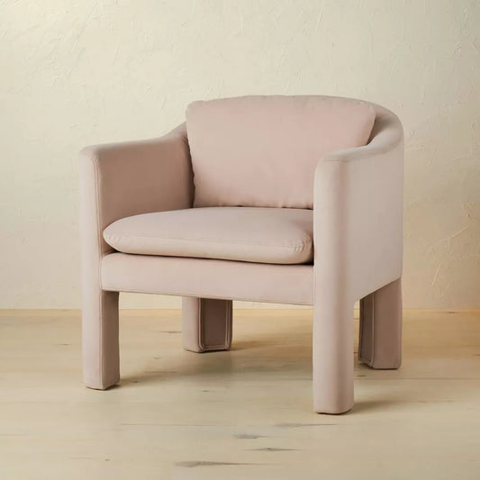 Linaria Velvet Accent Chair Blush