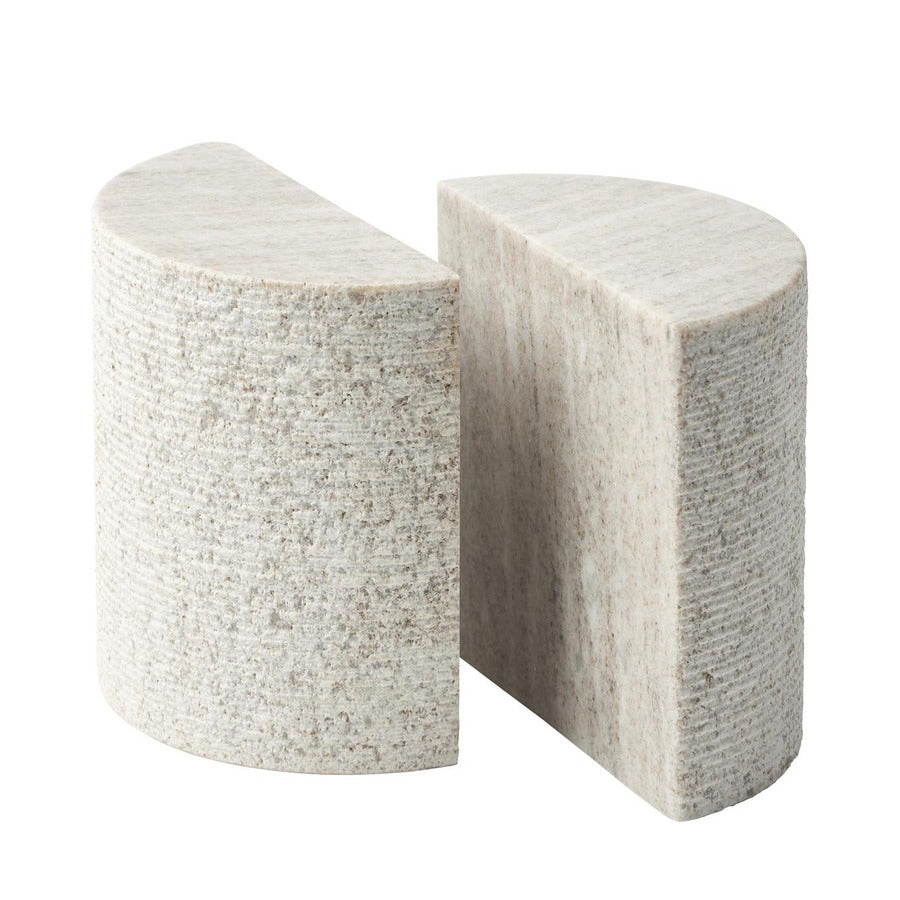 Set Pillar Marble Bookend Pair