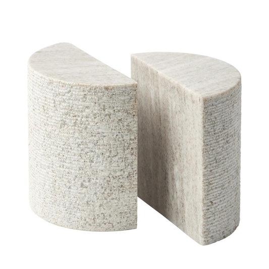Set Pillar Marble Bookend Pair