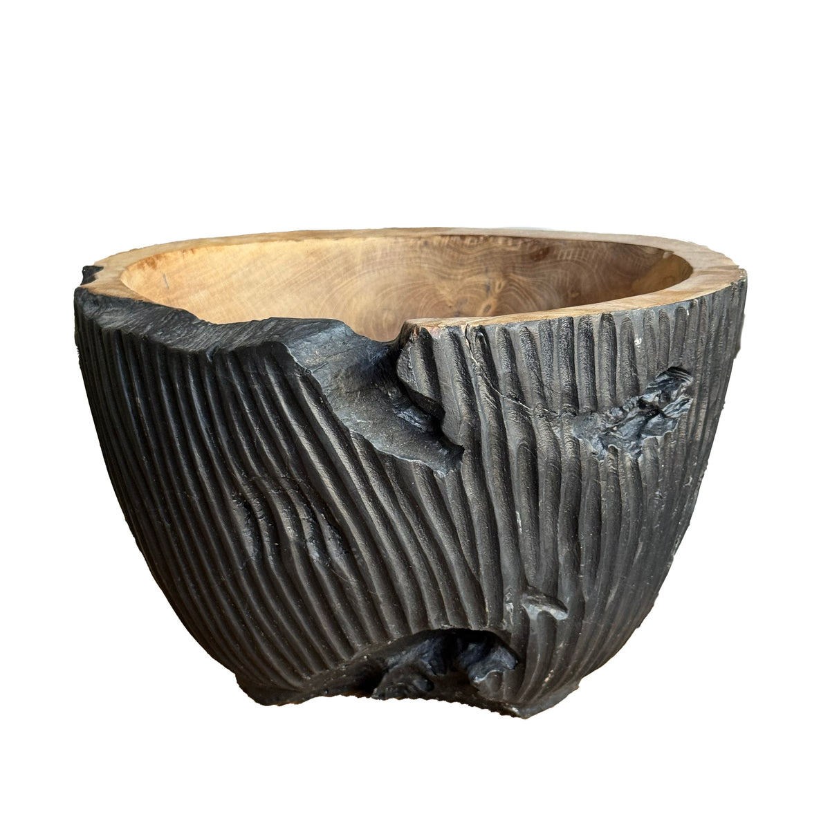 Ribbed Bowl Black Brown