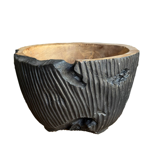 Ribbed Bowl Black Brown