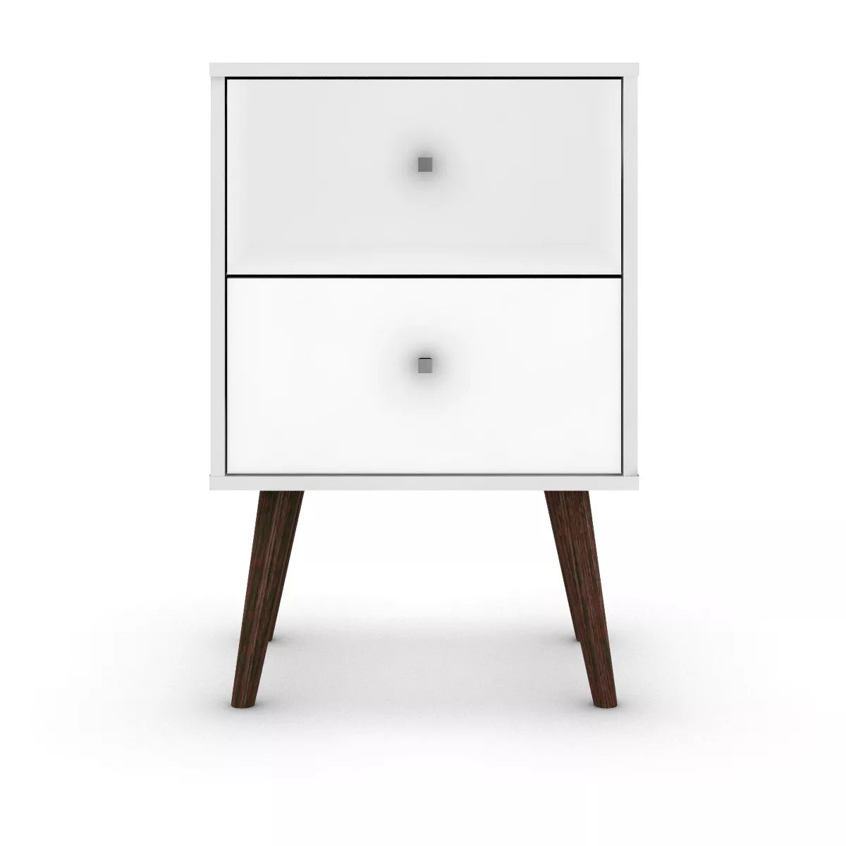 White 2 Drawer Nightstand