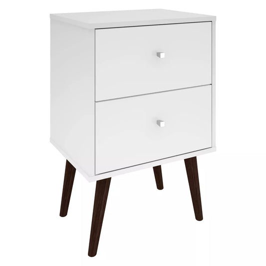 White 2 Drawer Nightstand