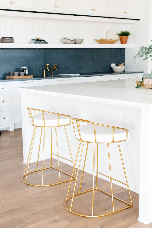 White And Gold Counter Stool