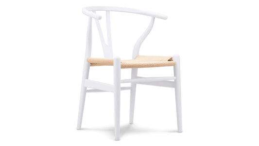 White Wishbone Chair (Light Rattan Seat)