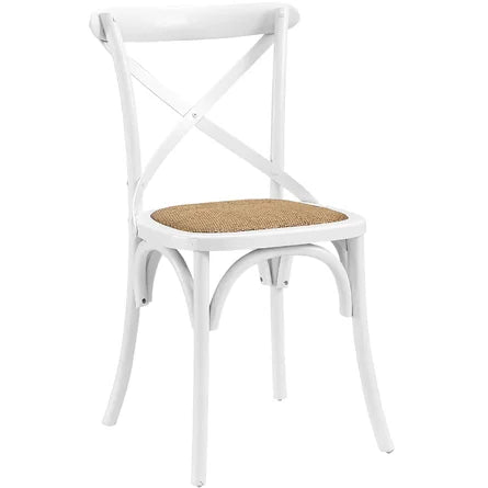 (Set of 2) White X Back Farmhouse Dining Chairs